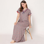 Women Plus Size Printed Maxi Nightdress