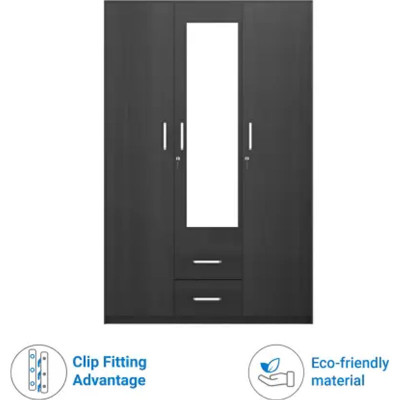 SPACEWOOD Apex Engineered Wood 3 Door Wardrobe