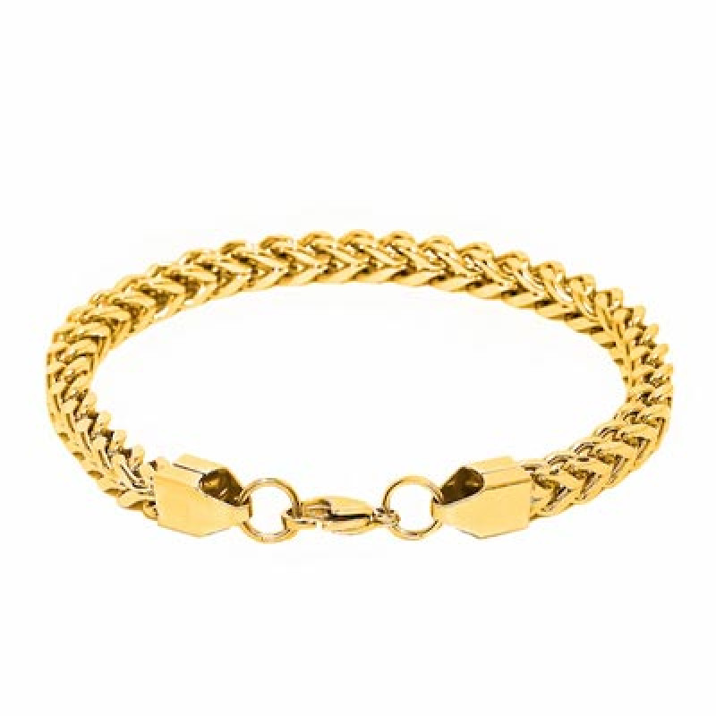 Men Gold-Toned Stainless Steel Link Bracelet