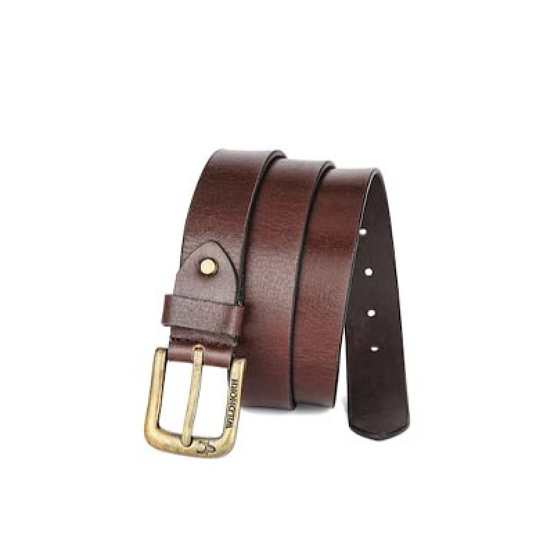 Men Brown Textured Leather Casual Belt