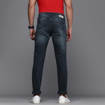 Men Navy Blue Slim Fit Mid-Rise Light Fade Stretchable Jeans