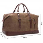 Brown Solid Travel Duffel Bag