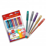 Cello Geltech Fun Glitter Gel Pen | Pack of 10 | Glitter gel pens for art lovers and kids| Glitter pen set | Drawing Pen Set | Ideal for art and craft