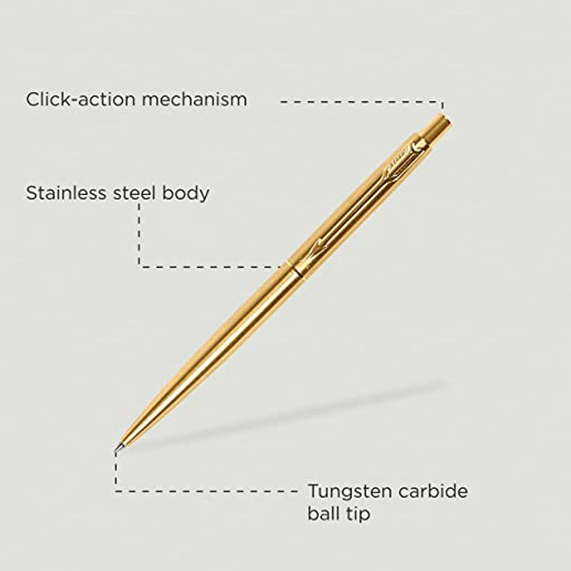 Parker Classic Gold GT Ball Pen & Parker Moments Vector Timecheck Gold Trim Roller Ball Pen (Black)