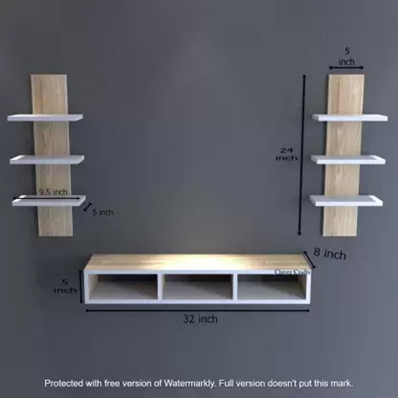 TV Entertainment Unit with 2 Wall Shelves Engineered Wood TV Entertainment Unit Engineered Wood TV Entertainment Unit